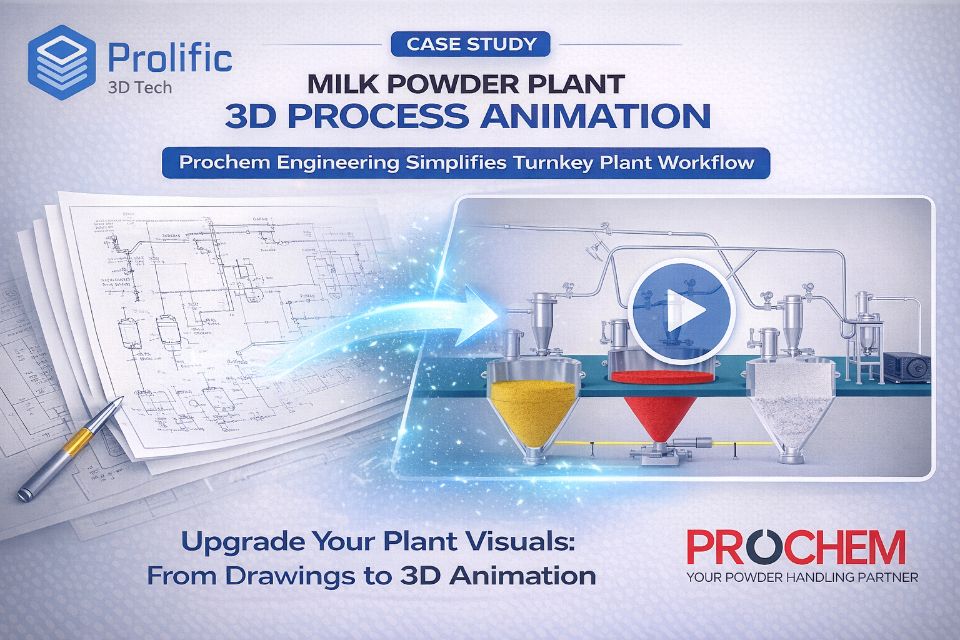 Prochem dairy plant 3D process animation still